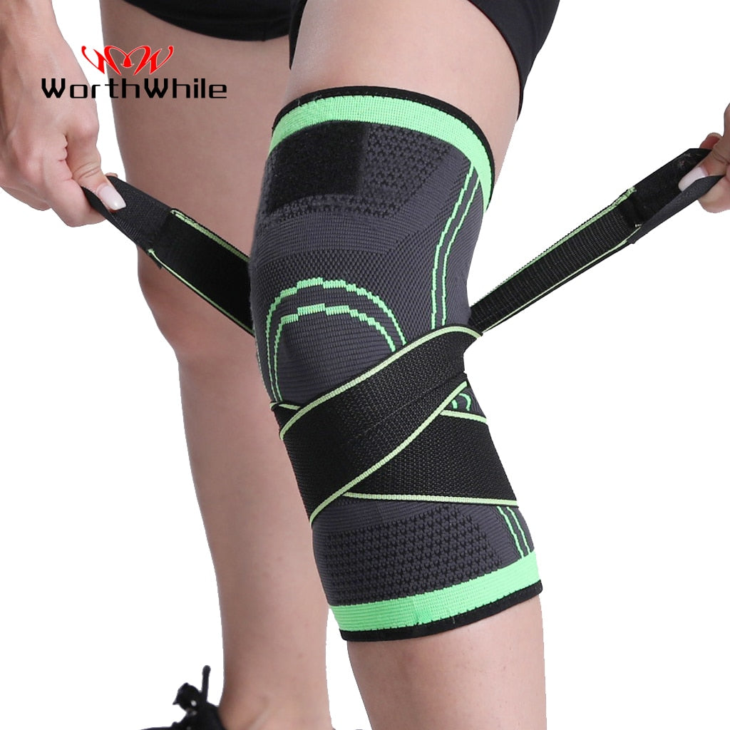 WorthWhile 1PC Sports Kneepad Men Pressurized Elastic Knee Pads Support Fitness Gear Basketball Volleyball Brace Protector