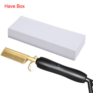 Multifunction Beard Straightening Hot Comb Electric Straight Hair Brush Styling Gold Irons Hair Straightener Quick Heating 450F