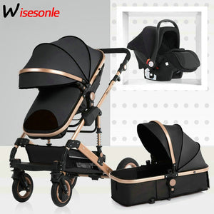 2019 new baby trolley high landscape 3 to 1 baby stroller double faced children free shipping in four seasons in Russia