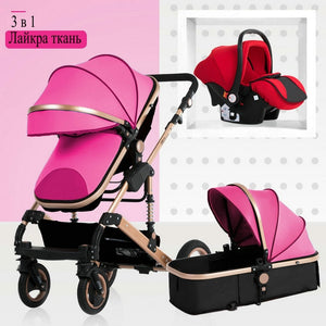 2019 new baby trolley high landscape 3 to 1 baby stroller double faced children free shipping in four seasons in Russia