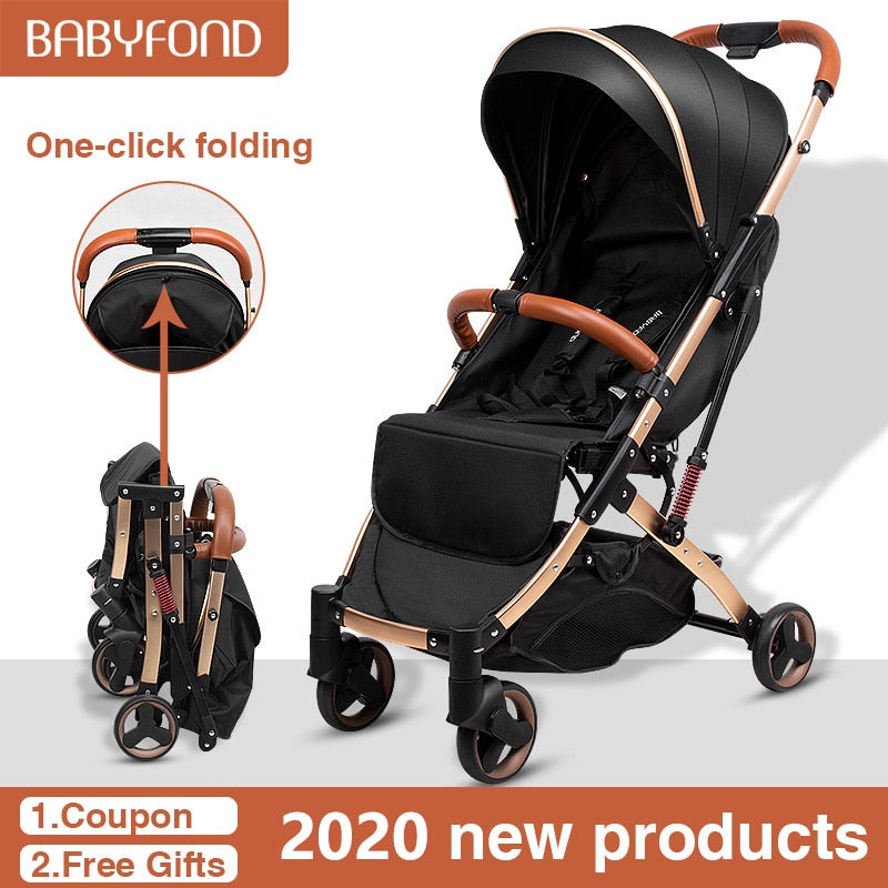 5.8 kg Light aluminium alloy stroller gold frame car Portable fold Umbrella baby stroller Newborn Travelling Pram on plane gifts