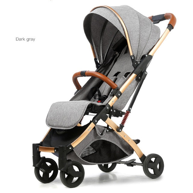 5.8 kg Light aluminium alloy stroller gold frame car Portable fold Umbrella baby stroller Newborn Travelling Pram on plane gifts